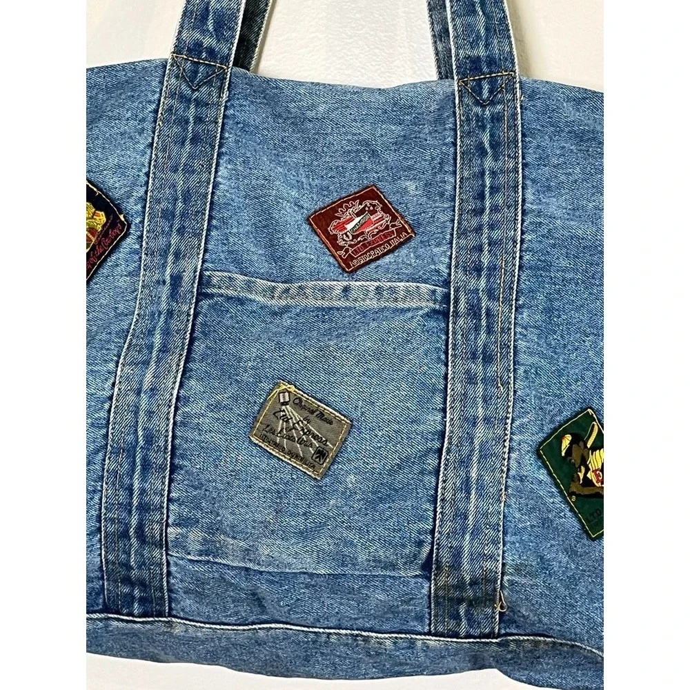Vintage Patchwork Travel Denim Shoulder Bag 25